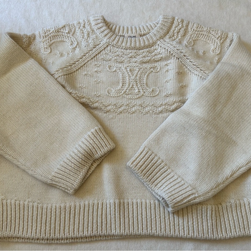 Celine Cream Crewneck Sweater for Women